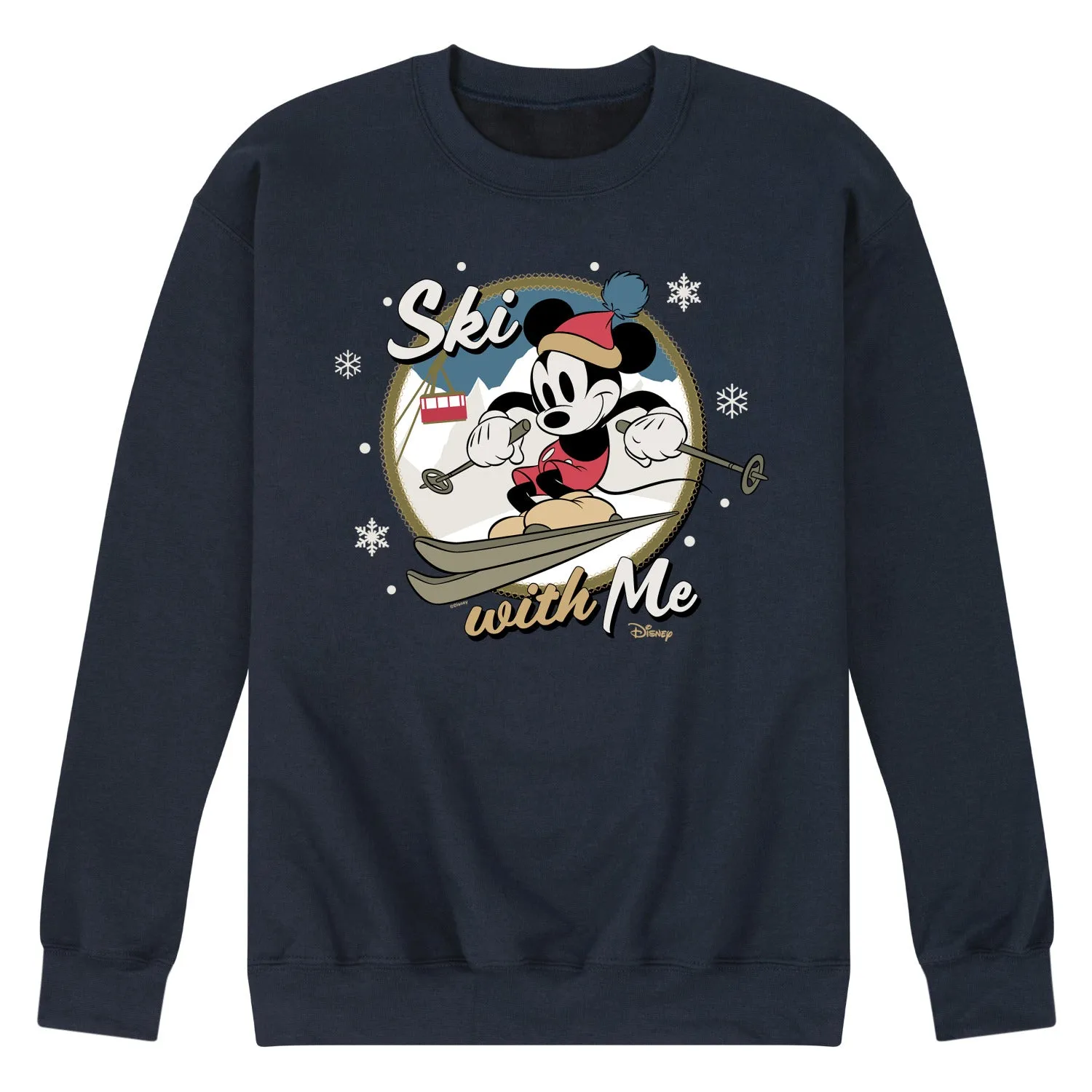 Disney - Ski With Me Mickey - Men's Crew Fleece Sweatshirt Sweatshirt sold by Zulily product image thumbnail 3