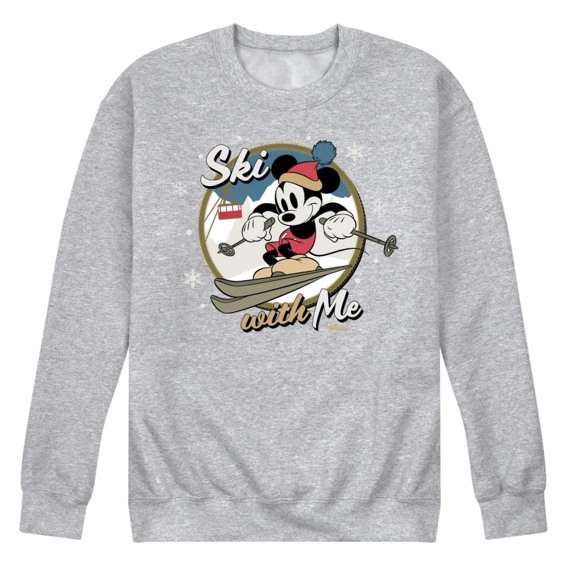 Disney - Ski With Me Mickey - Men's Crew Fleece Sweatshirt Sweatshirt sold by Zulily