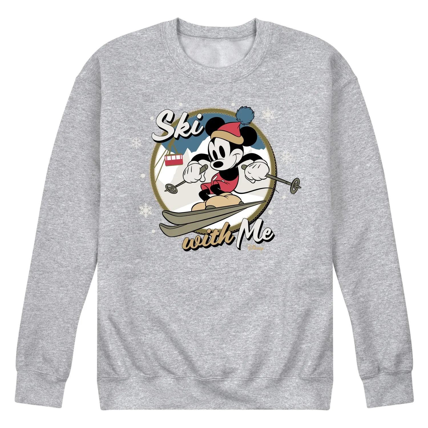 Disney - Ski With Me Mickey - Men's Crew Fleece Sweatshirt Sweatshirt sold by Zulily