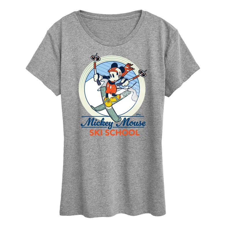 Disney - Mickey Mouse Ski School - Women's Short Sleeve Graphic T-Shirt sold by Zulily