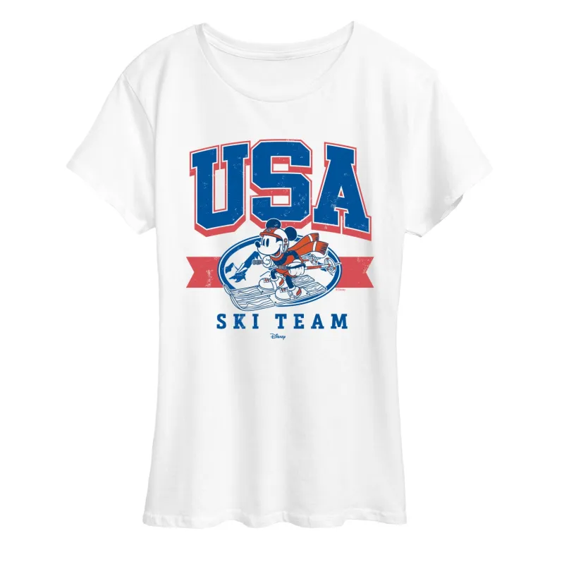 Disney - USA Ski Team - Women's Short Sleeve Graphic T-Shirt sold by Zulily
