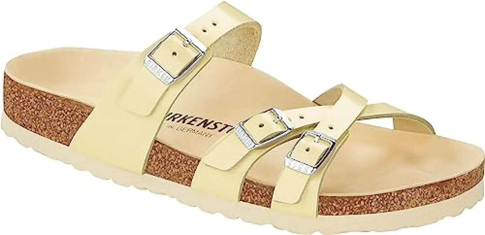 Birkenstock Unisex Franca Natural Leather Patent Butter sold by Zulily