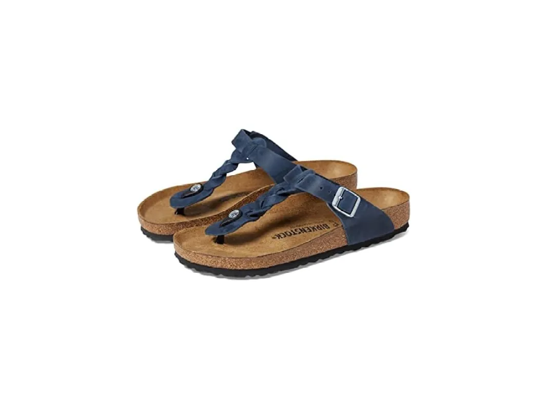 Birkenstock Unisex Gizeh Braided Oiled Leather Navy made by Birkenstock
