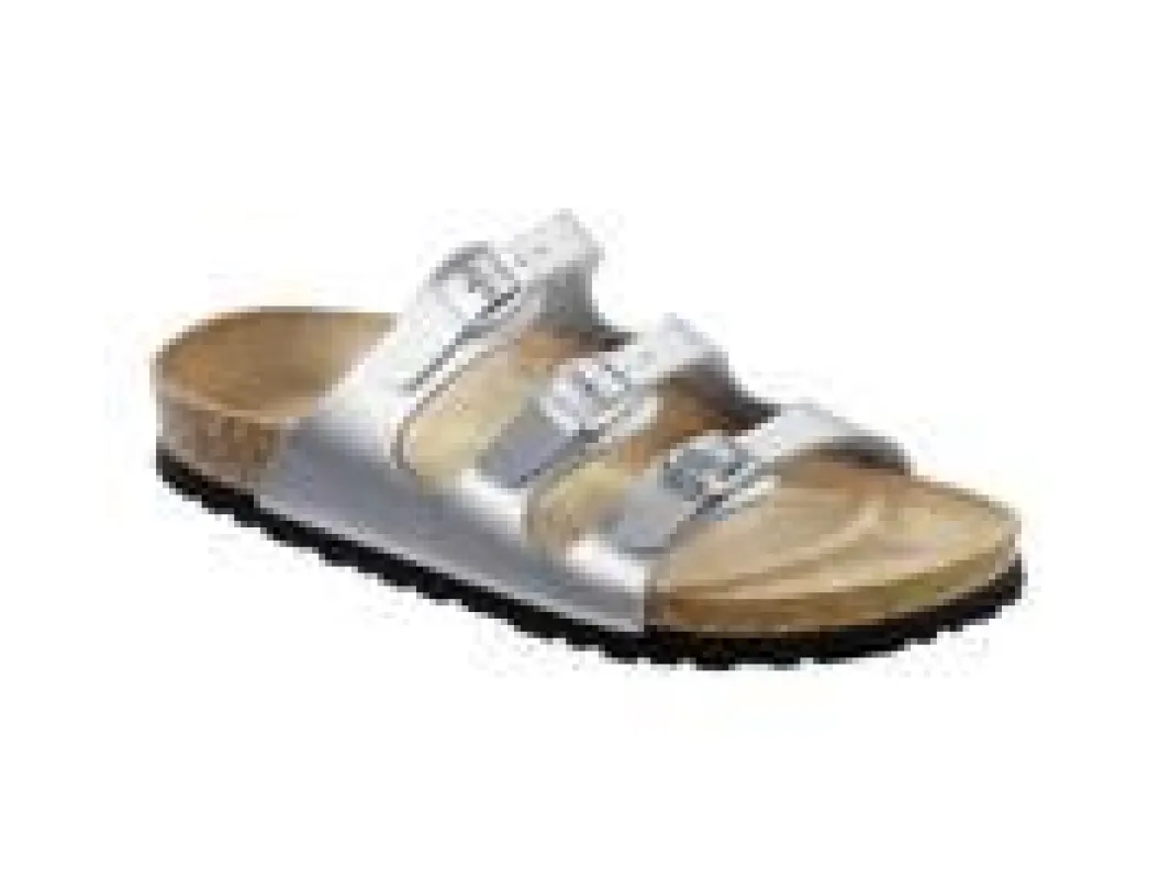 Birkenstock Unisex Florida BS Birko Flor Silver sold by Zulily