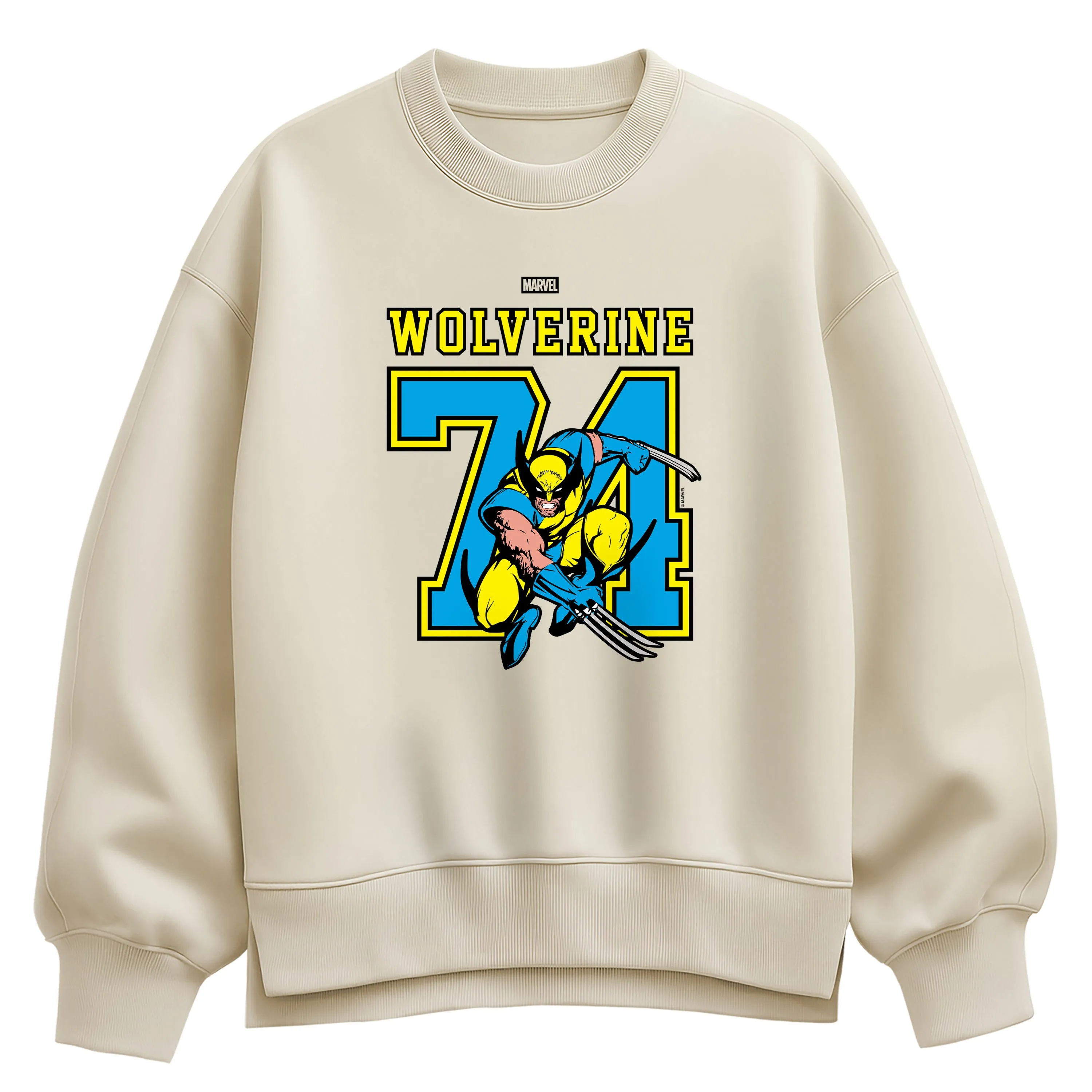 Marvel - Wolverine Jersey - Women's Oversized Fleece Crew Sweatshirt sold by Zulily product image thumbnail 3