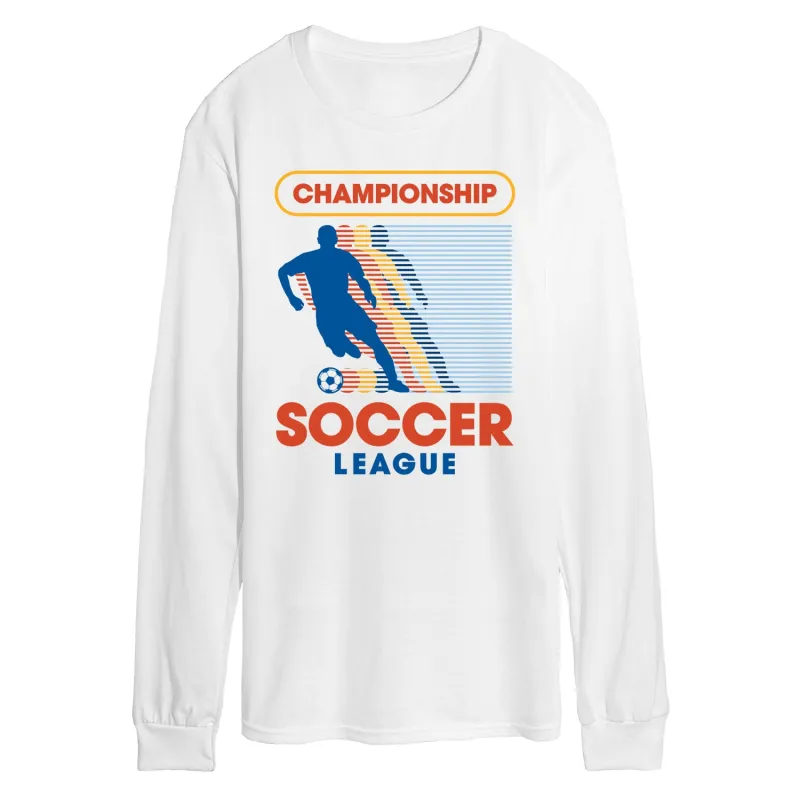 Instant Message - Championship Soccer League - Men's Long Sleeve Graphic T-Shirt made by Zulily
