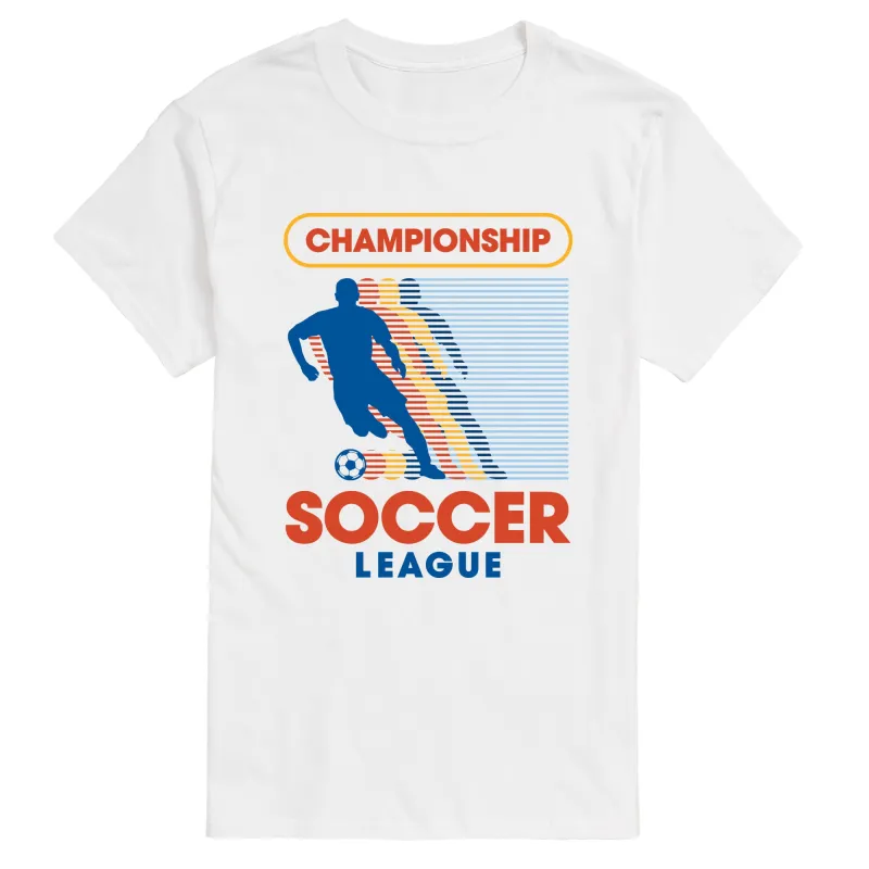 Instant Message - Championship Soccer League - Men's Short Sleeve Graphic T-Shirt made by Zulily