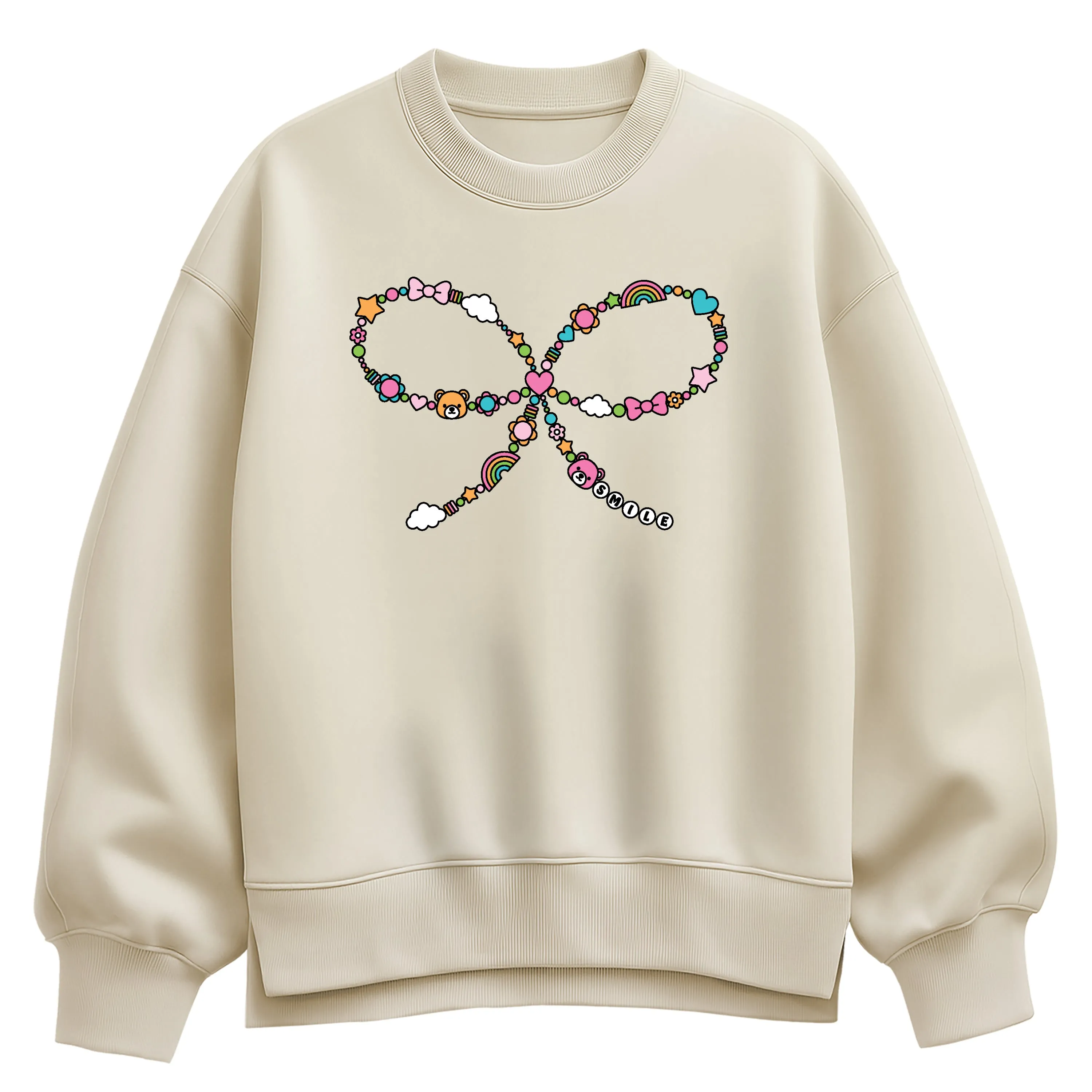 Instant Message - Bead Bow - Women's Oversized Fleece Crew Sweatshirt sold by Zulily product image thumbnail 3