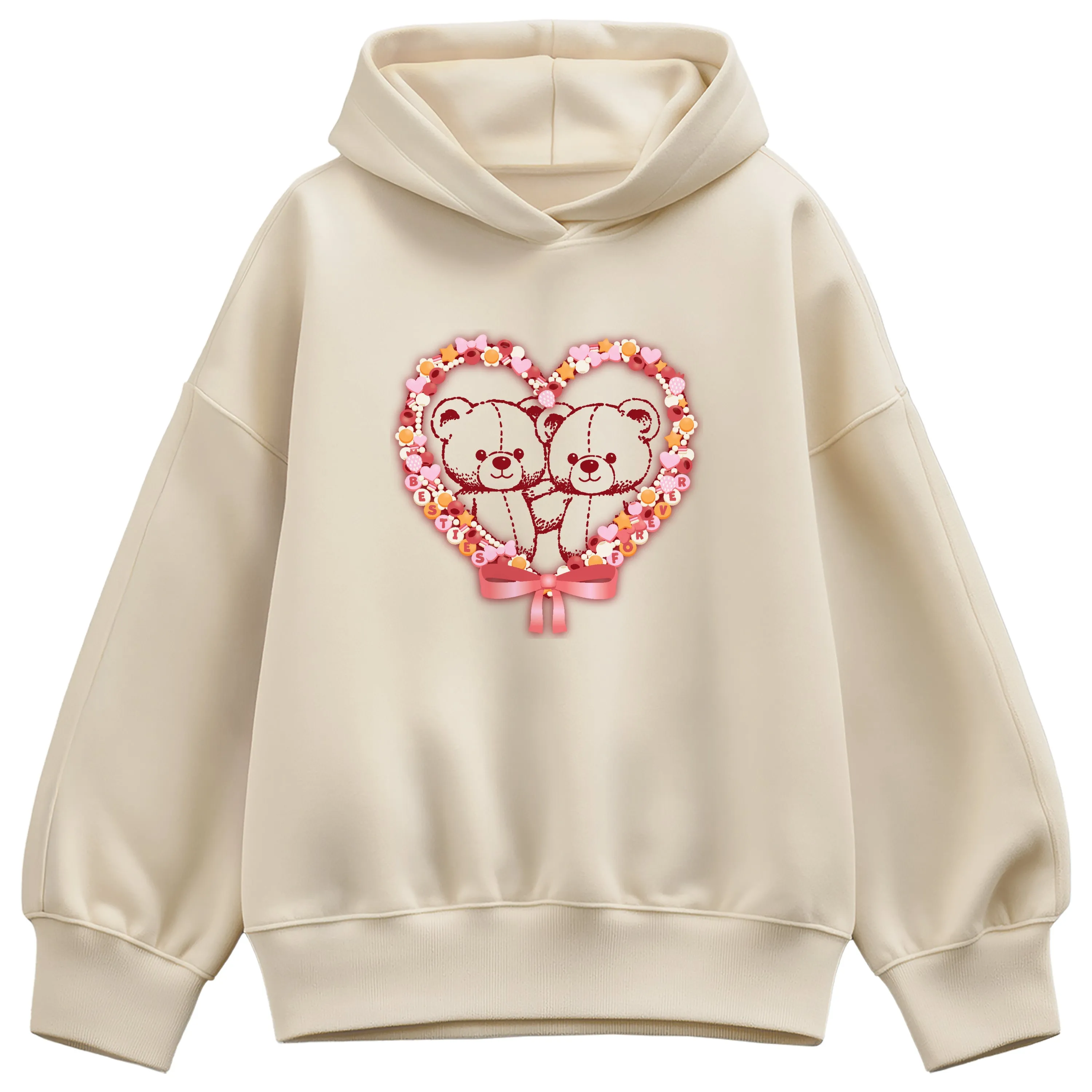 Instant Message - Bear Besties - Women's Oversized Fleece Hoodie Sweatshirt sold by Zulily