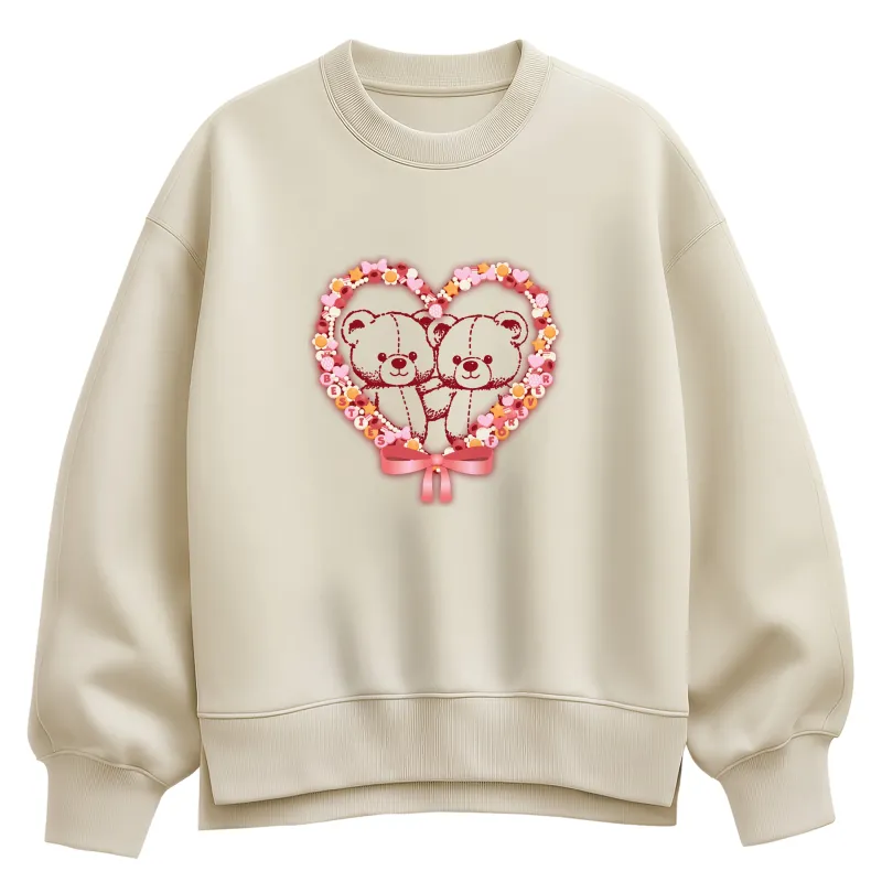 Instant Message - Bear Besties - Women's Oversized Fleece Crew Sweatshirt sold by Zulily