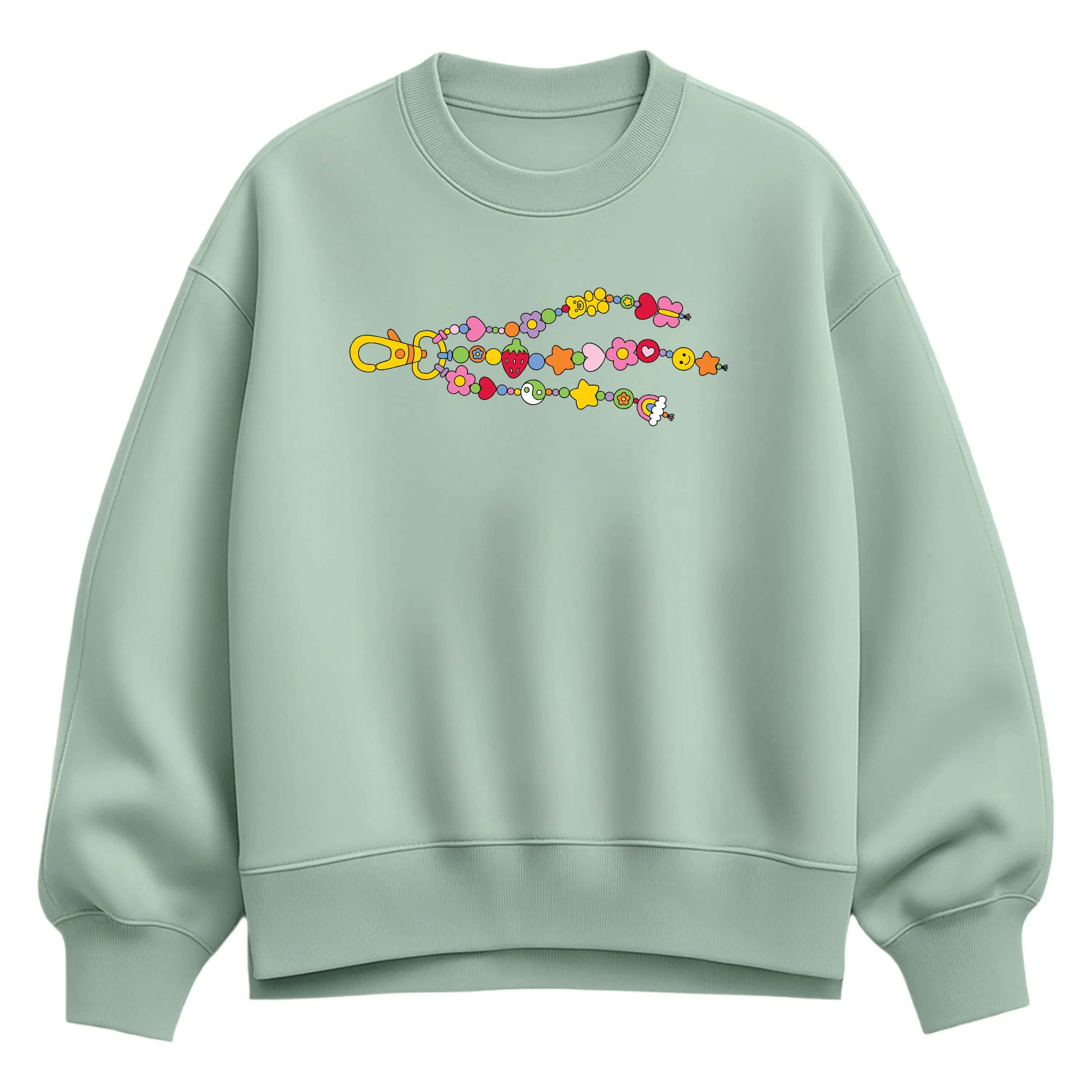 Instant Message - Charm Bead Keychain - Women's Oversized Fleece Crew Sweatshirt sold by Zulily