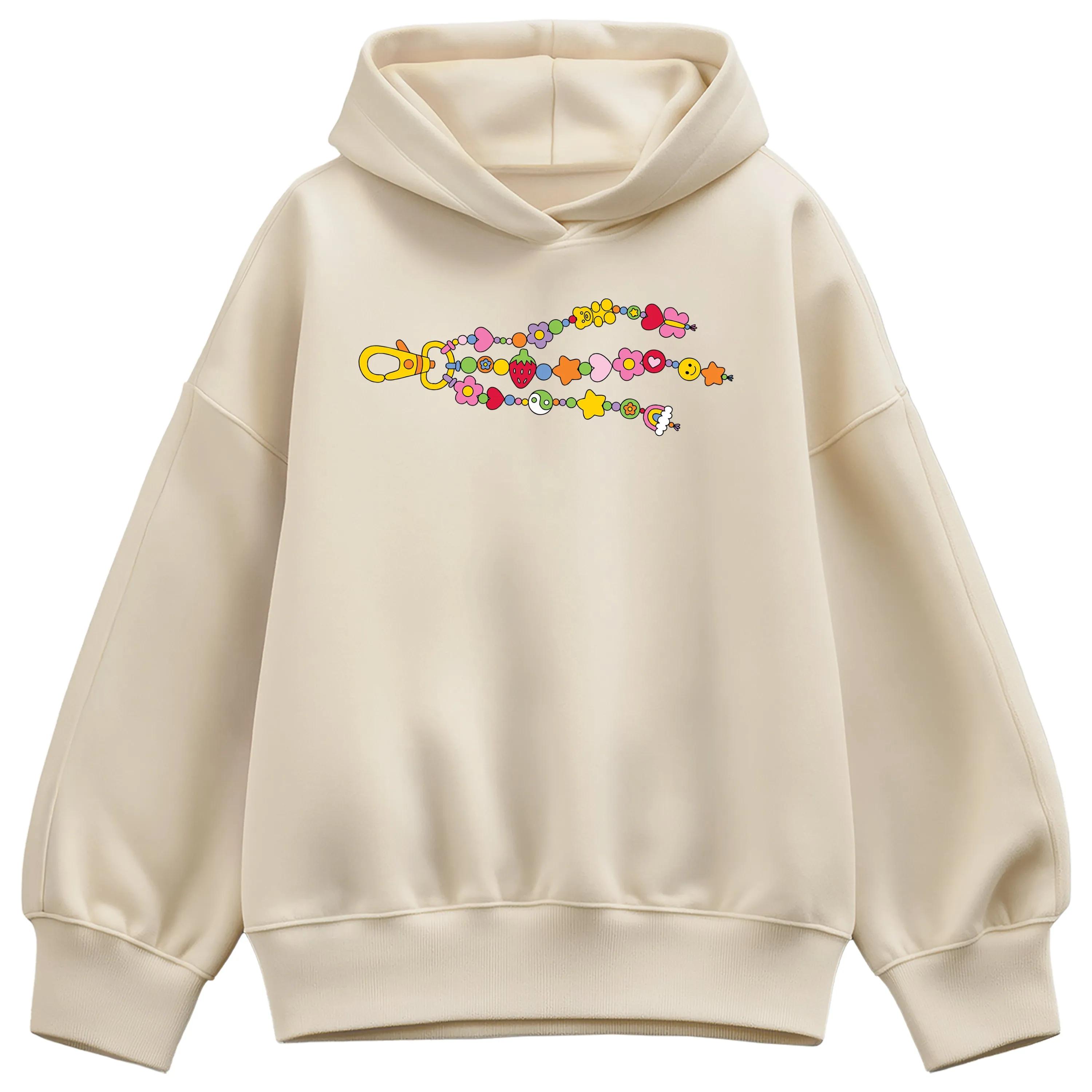 Instant Message - Charm Bead Keychain - Women's Oversized Fleece Hoodie Sweatshirt sold by Zulily