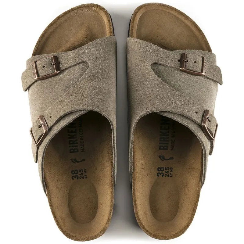 Birkenstock Unisex Zurich BS Suede Leather SF Taupe sold by Zulily