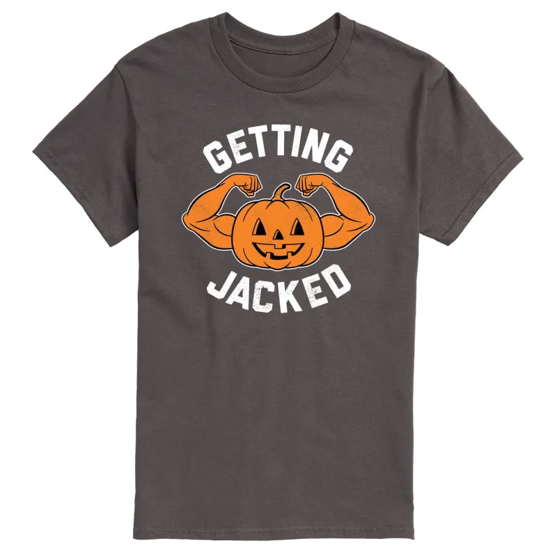 Instant Message - Getting Jacked Pumpkin - Men's Short Sleeve Graphic T-Shirt made by Zulily