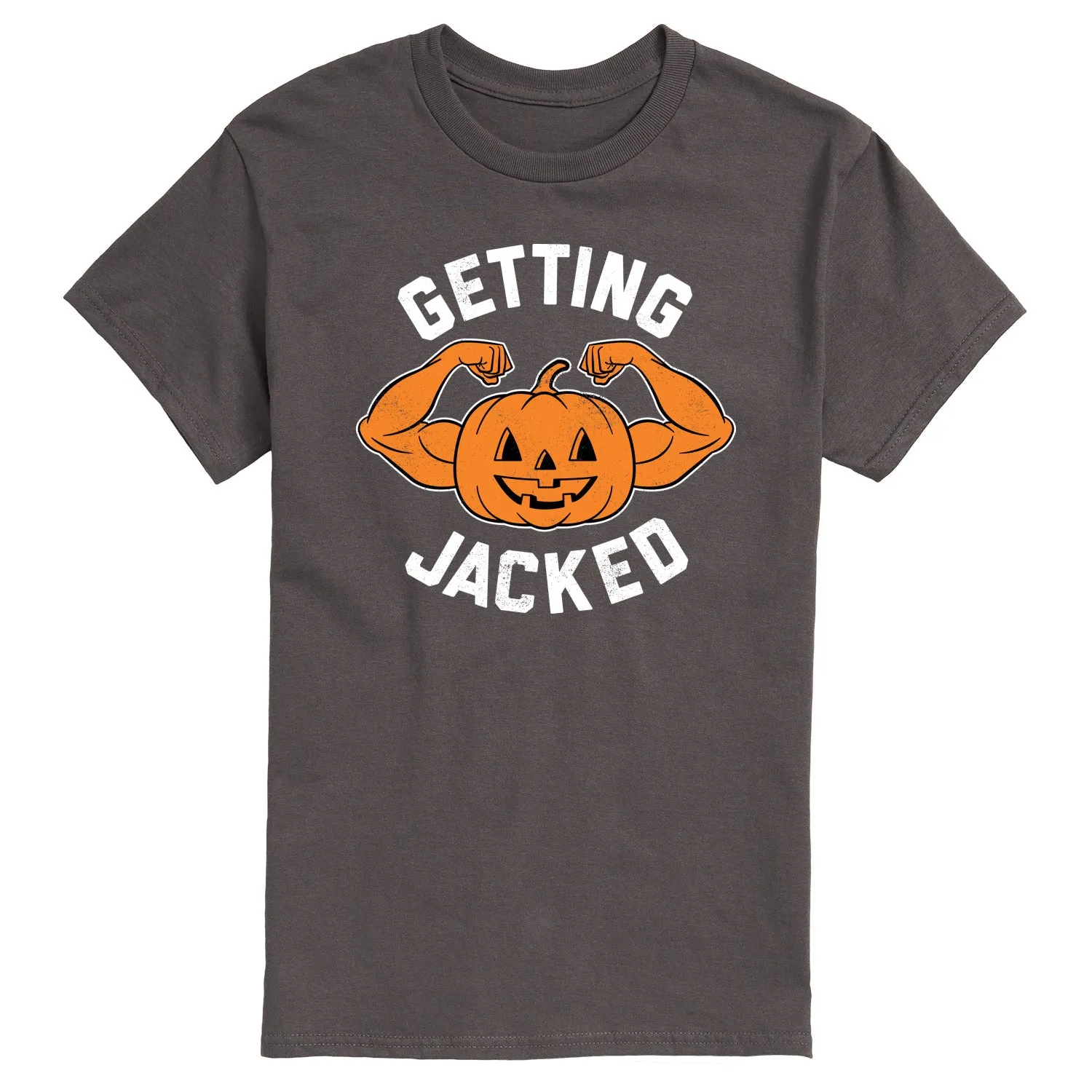 Instant Message - Getting Jacked Pumpkin - Men's Short Sleeve Graphic T-Shirt sold by Zulily