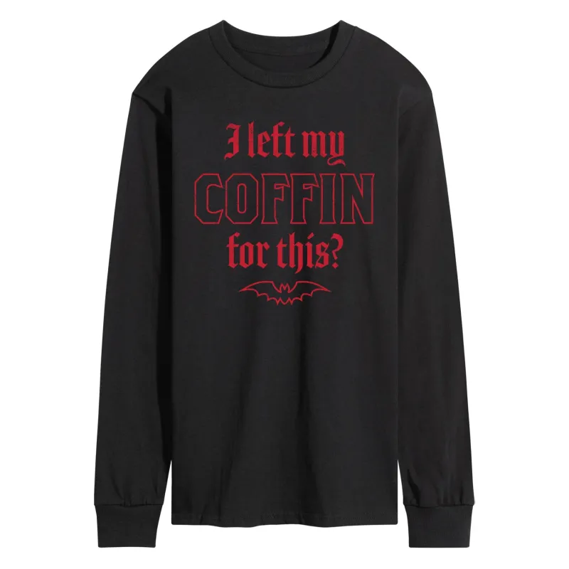 Instant Message - Left My Coffin For This - Men's Long Sleeve Graphic T-Shirt sold by Zulily