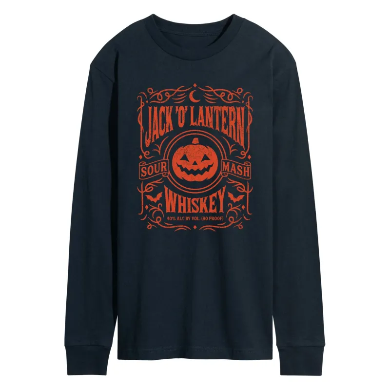 Instant Message - Jack 'O' Lantern Whiskey - Men's Long Sleeve Graphic T-Shirt made by Zulily