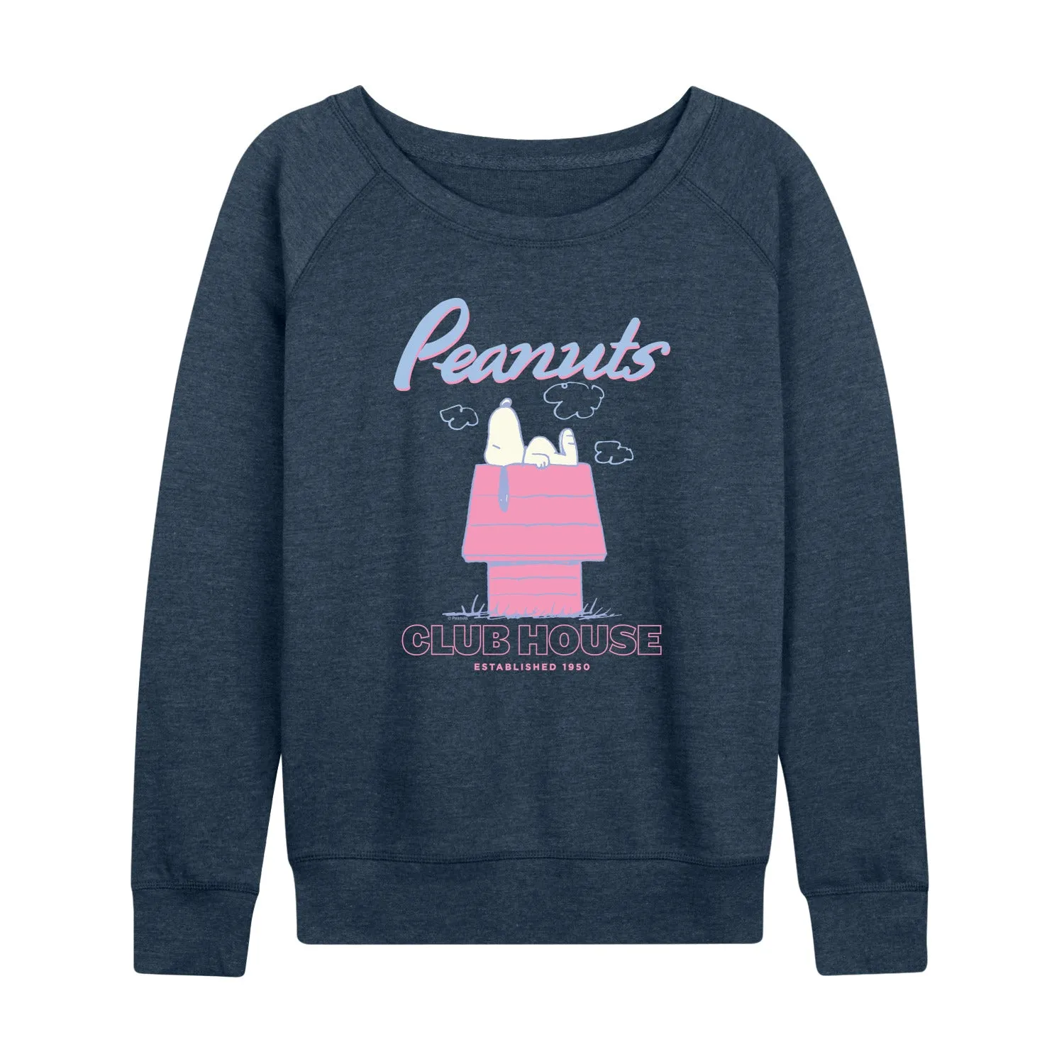 Peanuts - Snoopy Club House - Women's French Terry Long Sleeve Pullover sold by Zulily