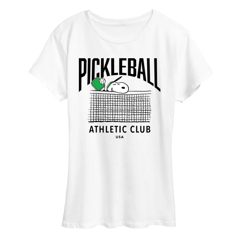 Peanuts - Pickleball - Women's Short Sleeve Graphic T-Shirt sold by Zulily
