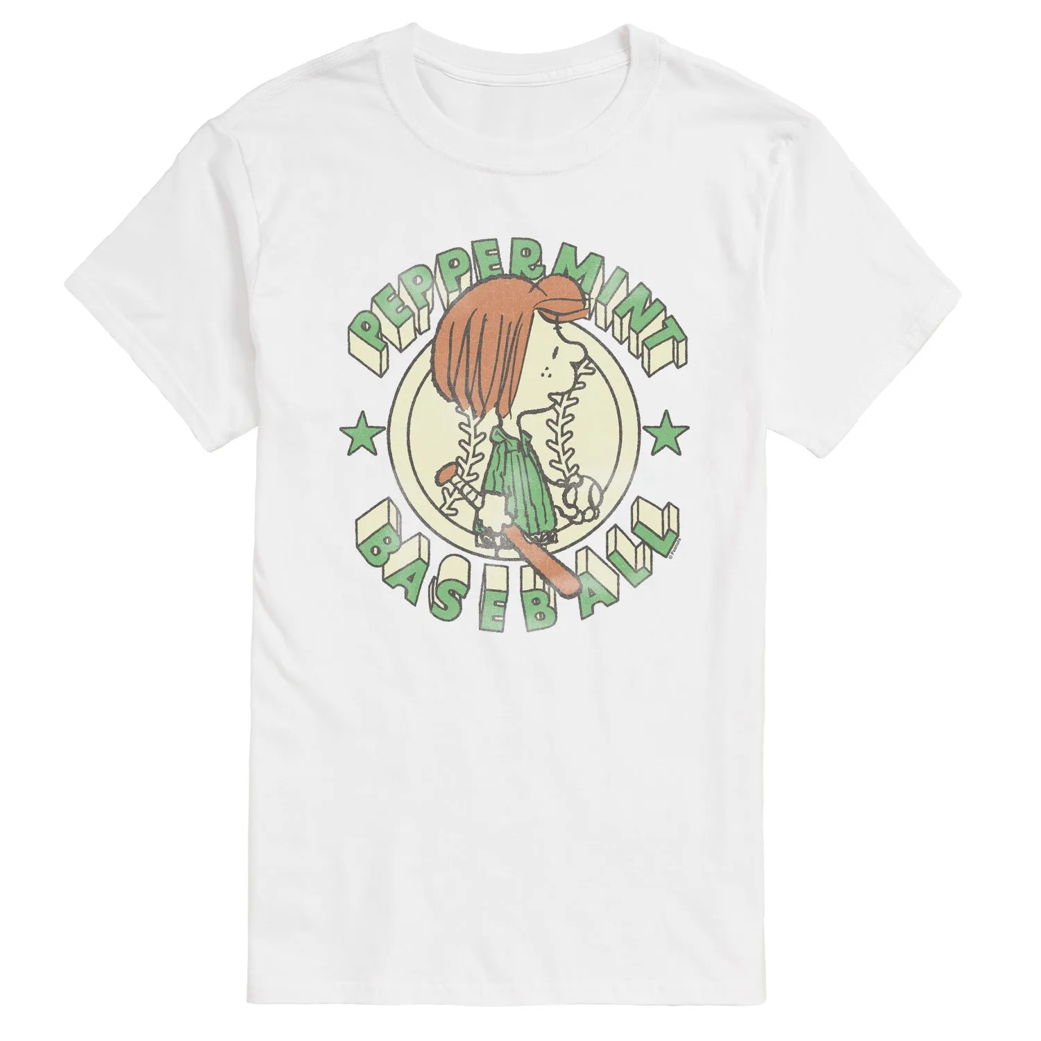 Peanuts - Peppermint Baseball - Men's Short Sleeve Graphic T-Shirt sold by Zulily