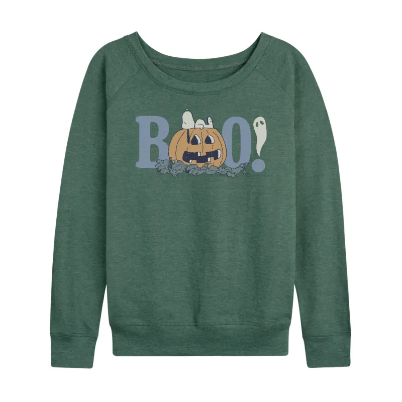 Peanuts - Snoopy Boo - Women's French Terry Long Sleeve Pullover made by Peanuts