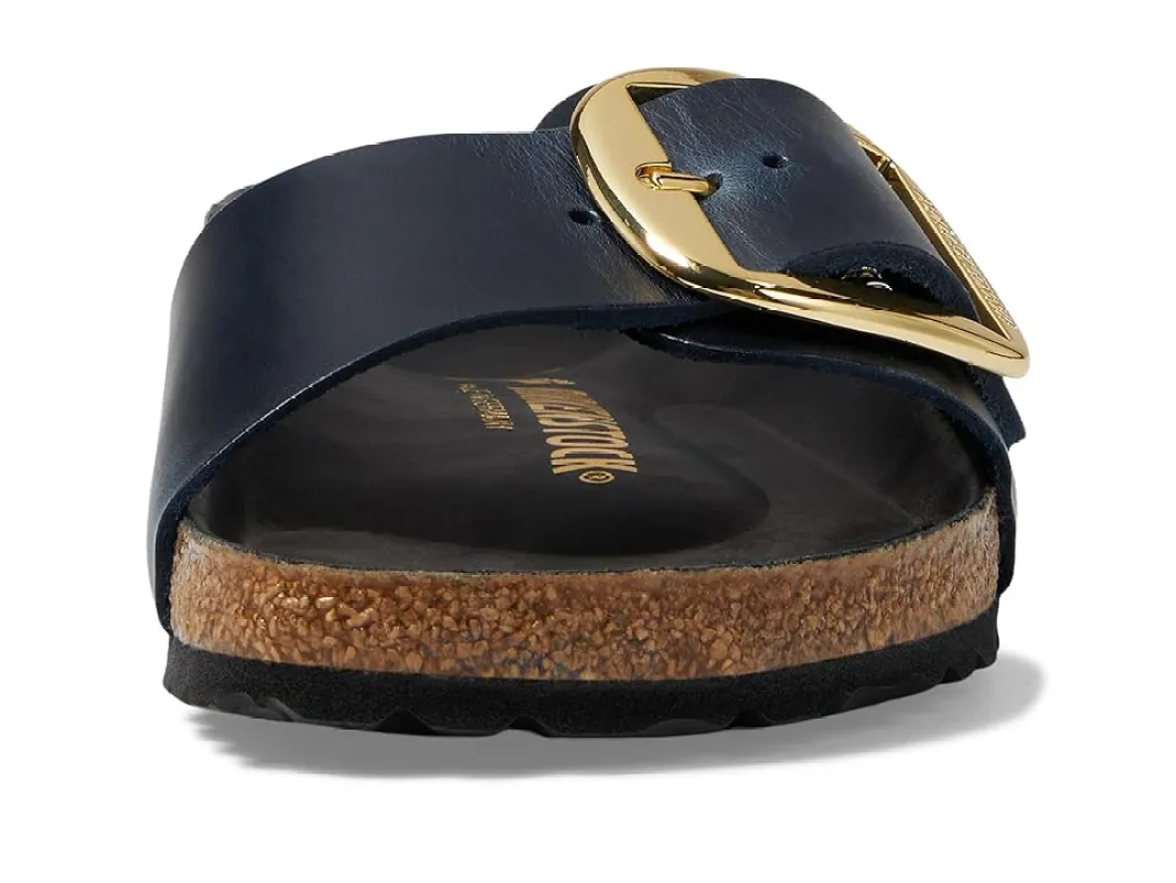 Birkenstock Unisex Madrid Big Buckle Natural Leather Oiled Blue sold by Zulily