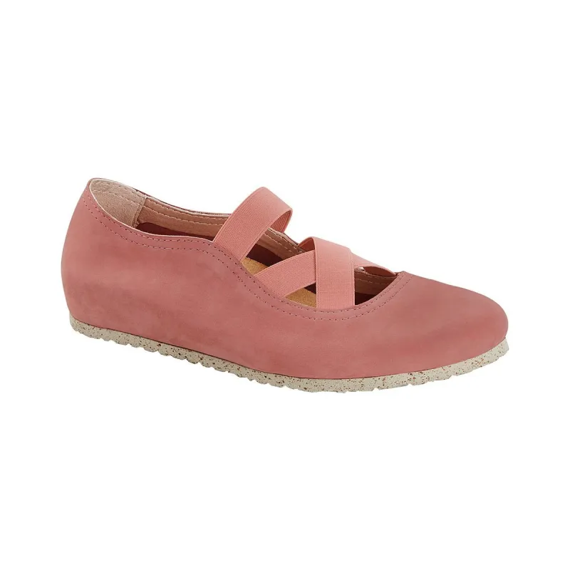 Birkenstock Unisex Santa Ana Nubuck Leather Rose Old Rose made by Birkenstock