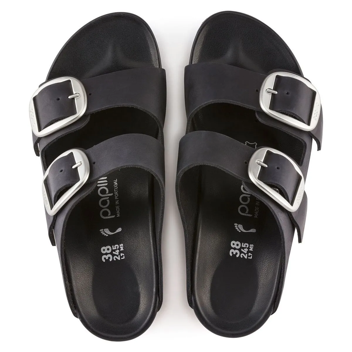 Birkenstock Unisex Nora Big Buckle Natural Leather Black sold by Zulily product image thumbnail 2