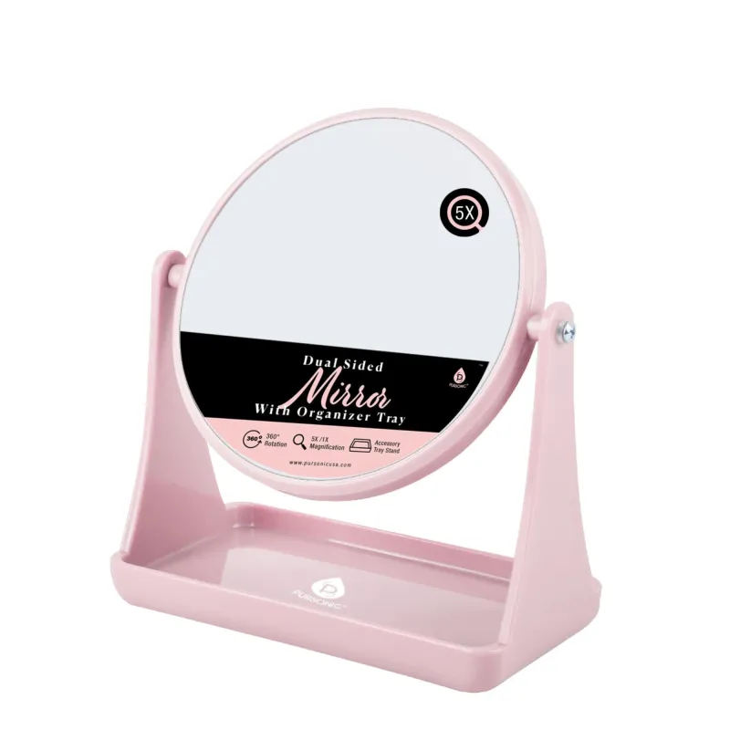 Pursonic Dual-Sided Mirror with Built-in Organizer Tray made by Zulily