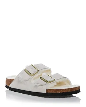 Birkenstock Unisex Arizona Shearling Suede Leather Antique White sold by Zulily