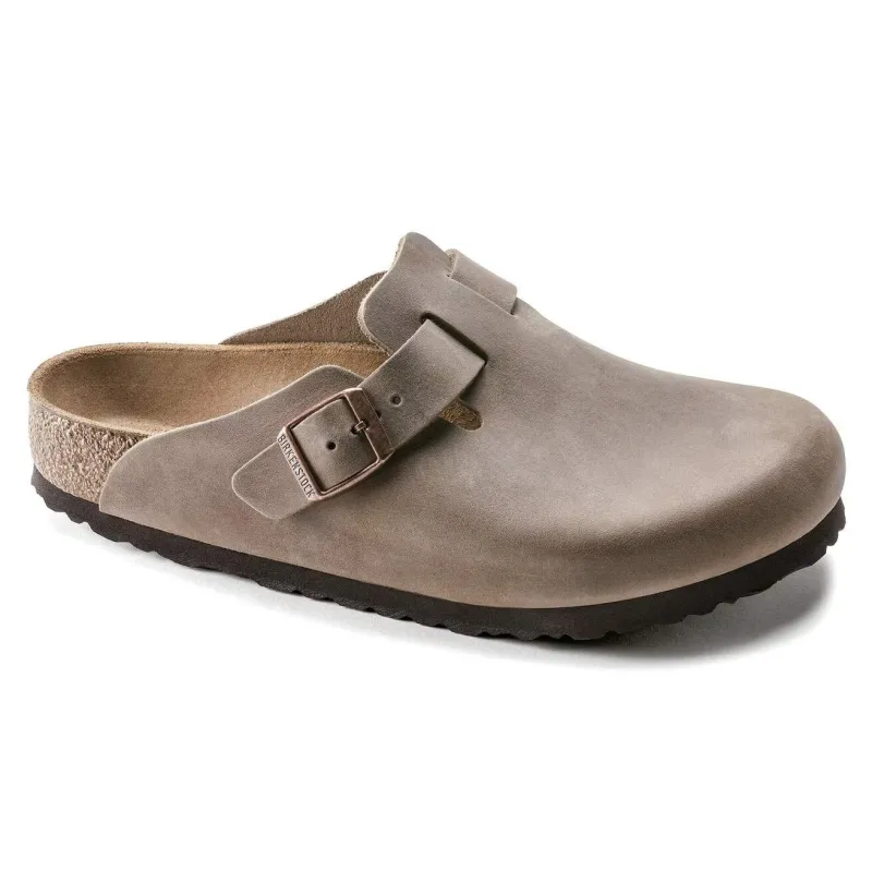 Birkenstock Unisex Boston Oiled Leather Tobacco Brown sold by Zulily