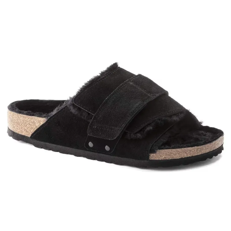 Birkenstock Unisex Kyoto Shearling Suede Leather Black sold by Zulily