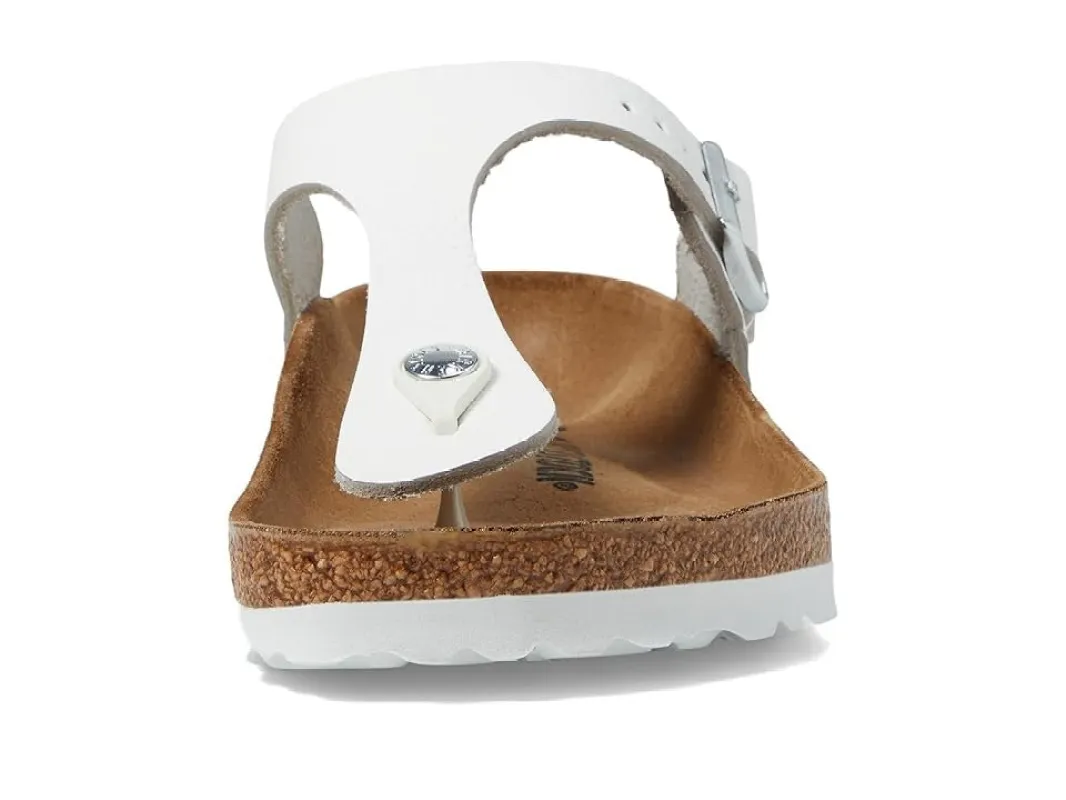 Birkenstock Unisex Gizeh Natural Leather White sold by Zulily