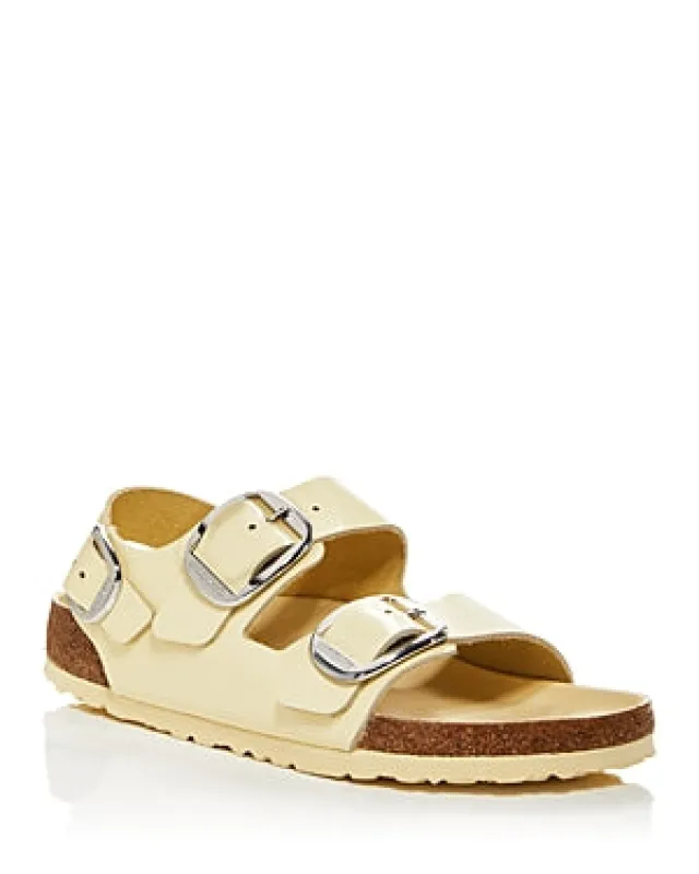 Birkenstock Unisex Milano Big Buckle Natural Leather High Shine Butter sold by Zulily