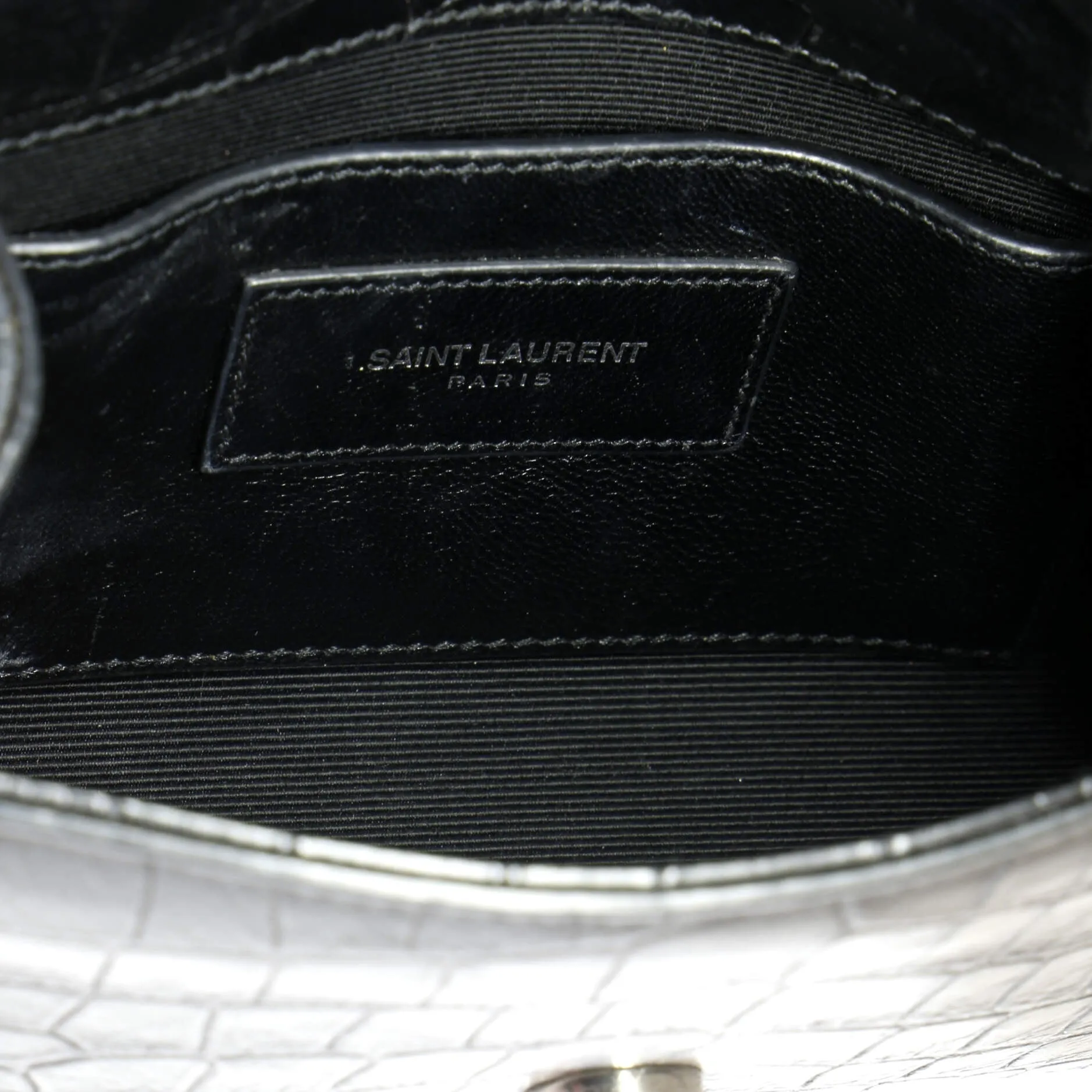 Pre-Loved Saint Laurent Classic Monogram Tassel Crossbody Bag Crocodile Embossed Leather Small sold by Zulily product image thumbnail 5