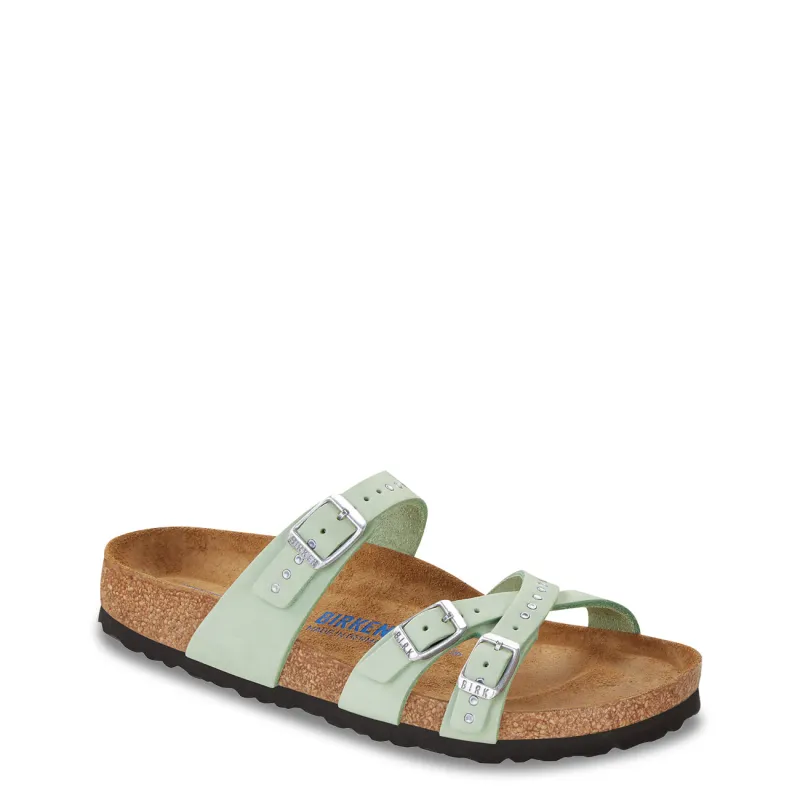 Birkenstock Unisex Franca Injected Rivets Nubuk Leather Soft Footbed Matcha sold by Zulily