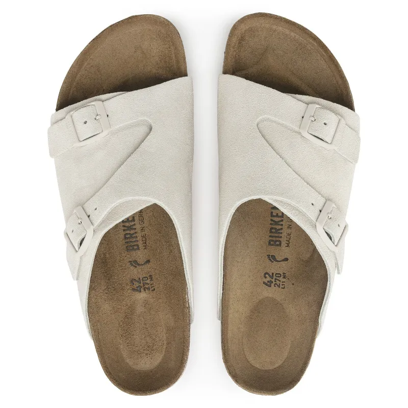 Birkenstock Unisex Zurich Suede Leather Antique White made by Birkenstock