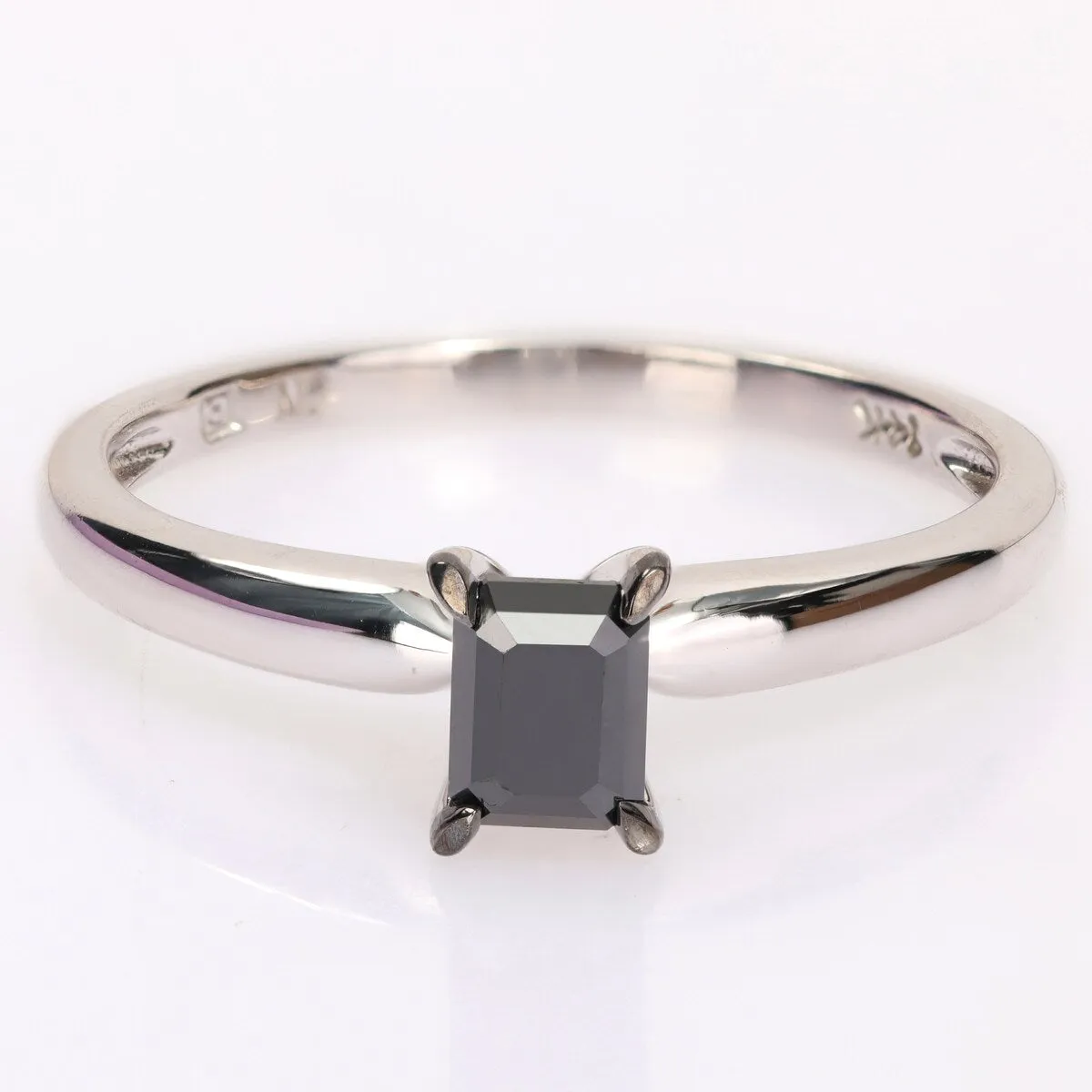 Miadora 1/2ct TDW Emerald-cut Black Diamond Solitaire Engagement Ring in 14k White Gold sold by Zulily