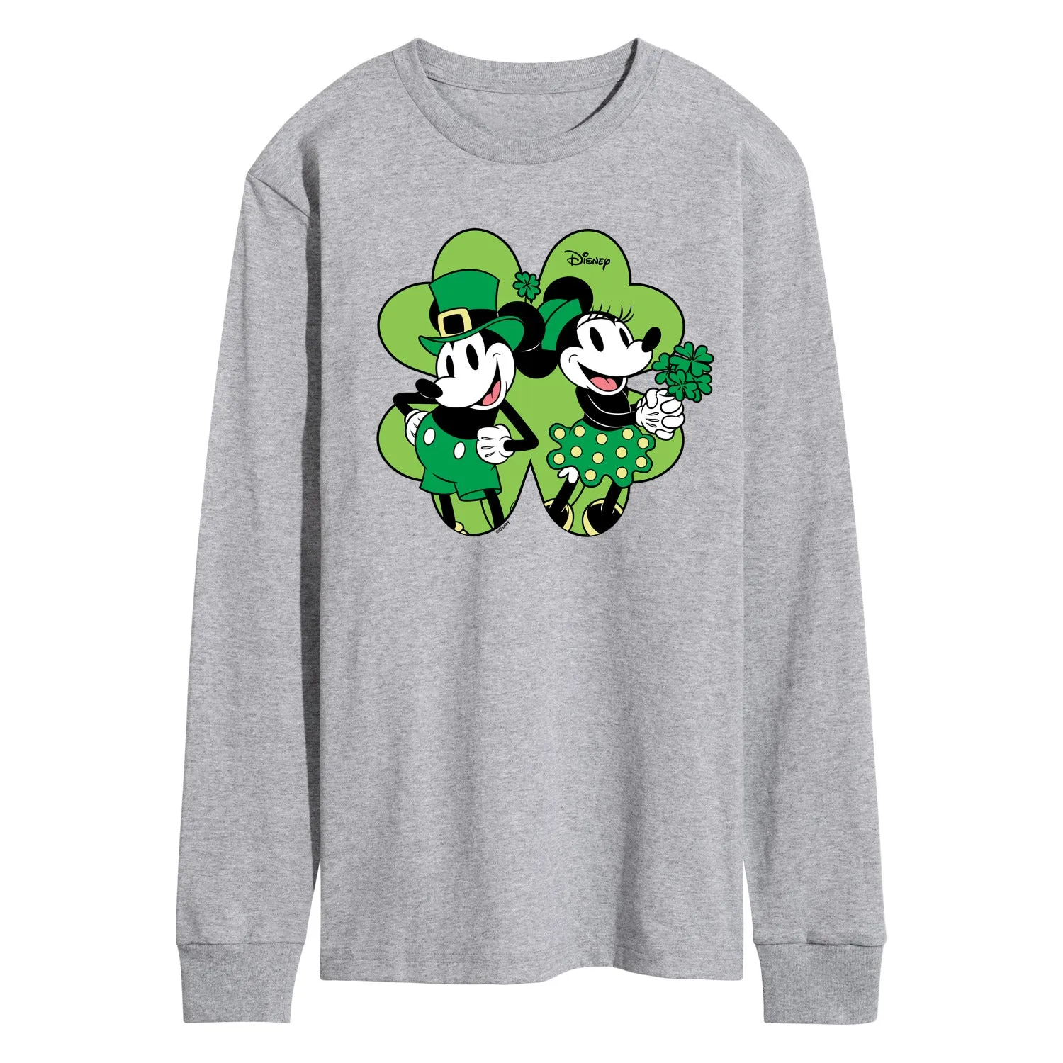 Disney - Mickey & Minnie Shamrock - Men's Long Sleeve Graphic T-Shirt sold by Zulily