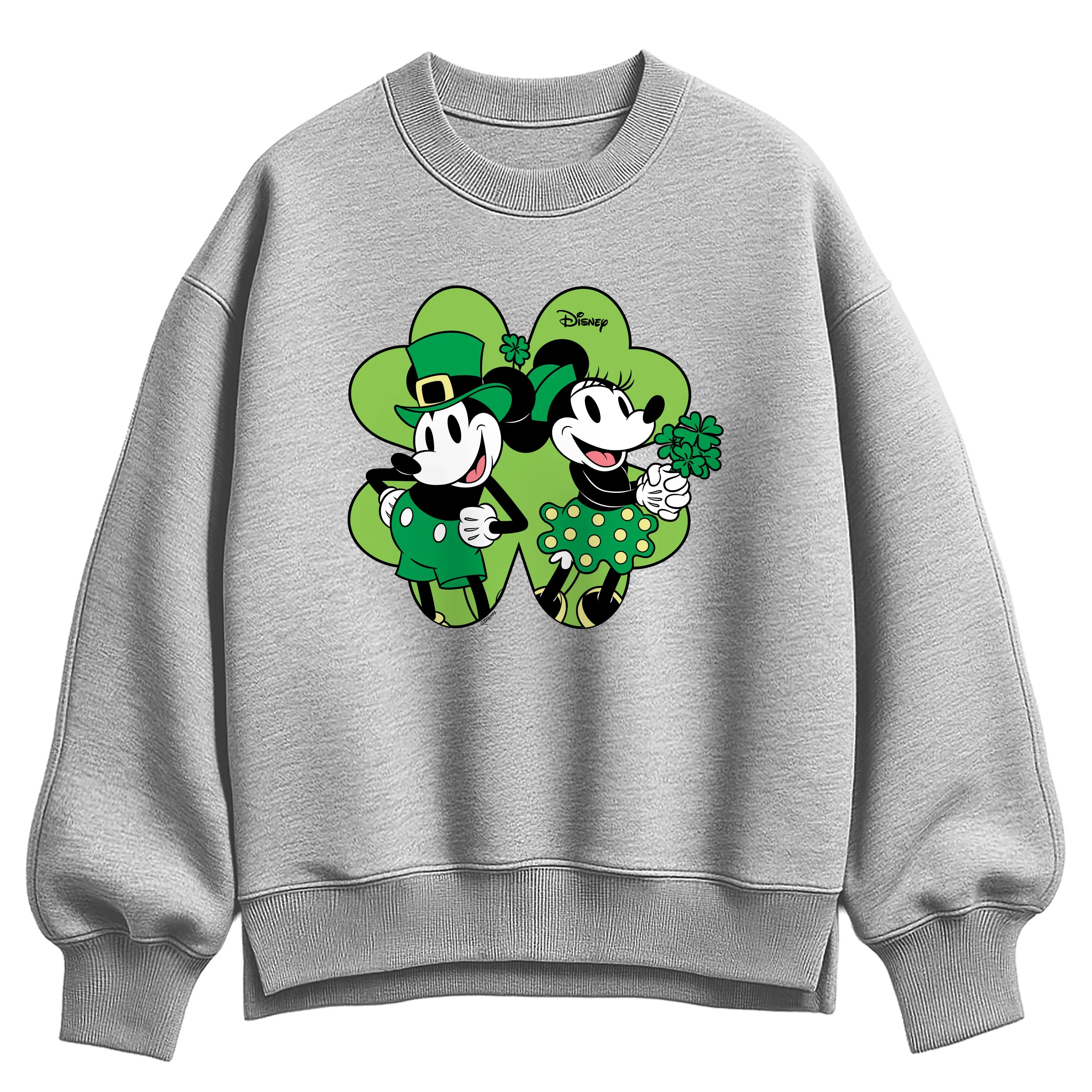 Disney - Mickey & Minnie Shamrock - Women's Oversized Fleece Crew Sweatshirt sold by Zulily product image thumbnail 2