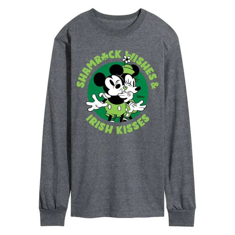 Disney - Shamrock Wishes Irish Kisses - Men's Long Sleeve Graphic T-Shirt made by Disney