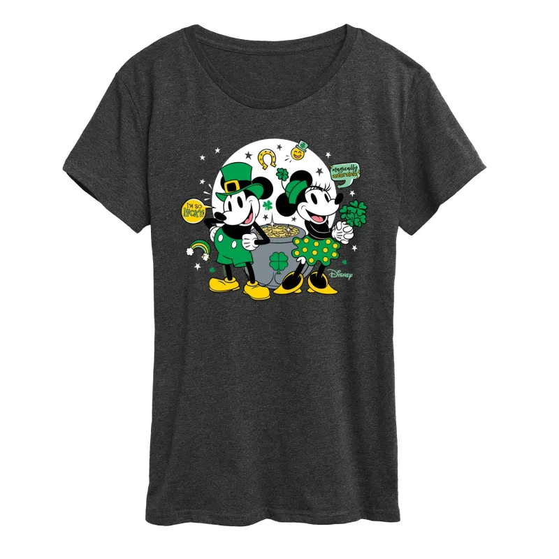 Disney - Mickey and Minnie Pot of Gold - Women's Short Sleeve Graphic T-Shirt made by Disney
