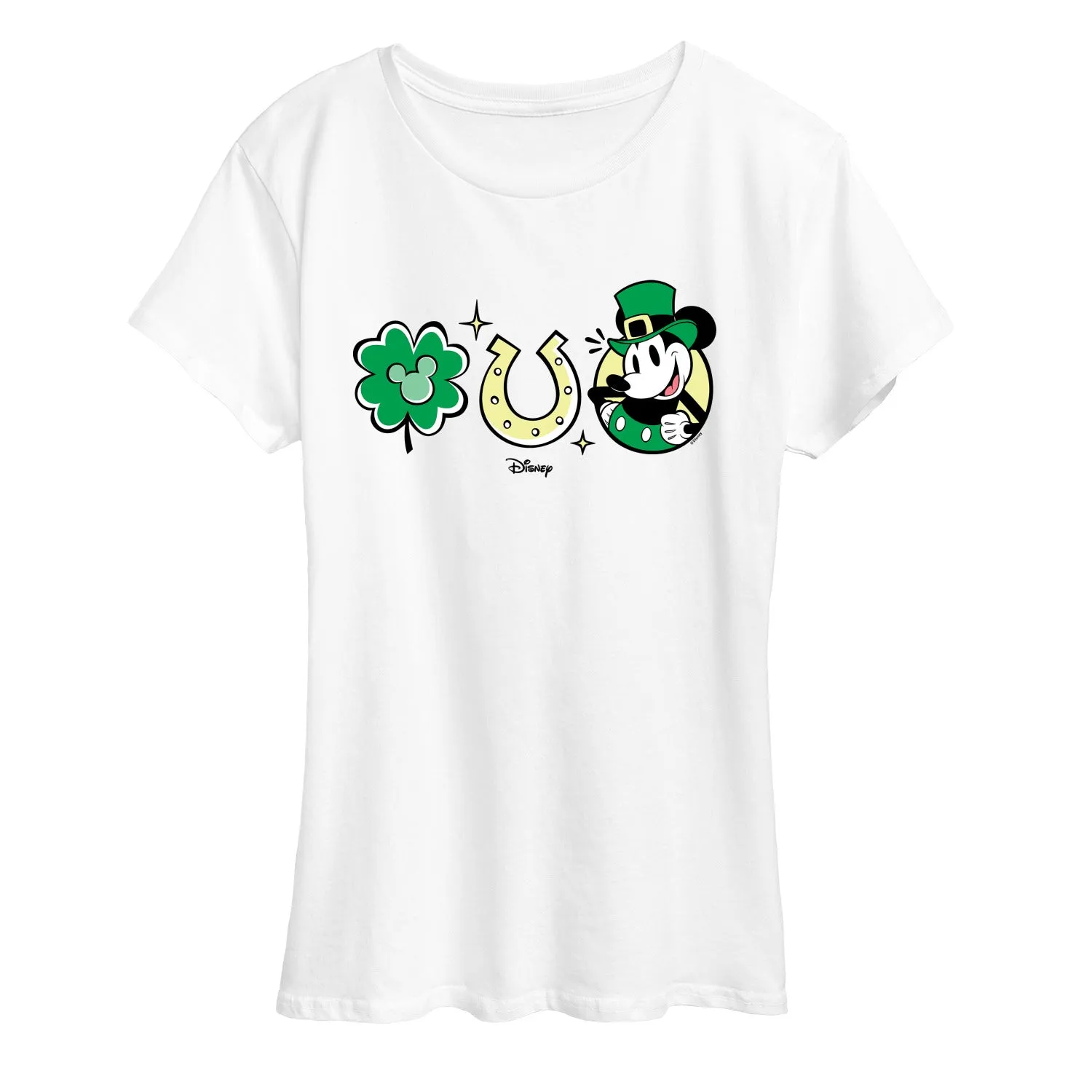 Disney - Mickey St. Patrick's Icons - Women's Short Sleeve Graphic T-Shirt sold by Zulily