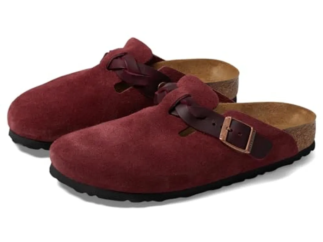 Birkenstock Unisex Boston Braided Suede Leather Zinfandel sold by Zulily