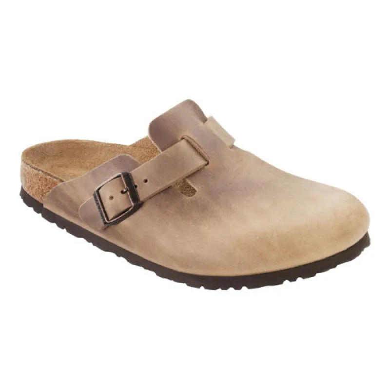 Birkenstock Unisex Boston Oiled Leather Tobacco Brown sold by Zulily