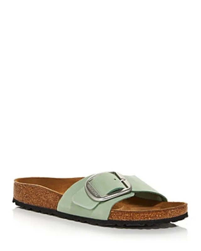 Birkenstock Unisex Madrid Big Buckle Nubuk Leather Matcha sold by Zulily