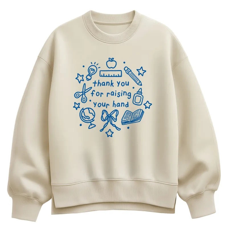 Instant Message - Raising Your Hand - Women's Oversized Fleece Crew Sweatshirt sold by Zulily