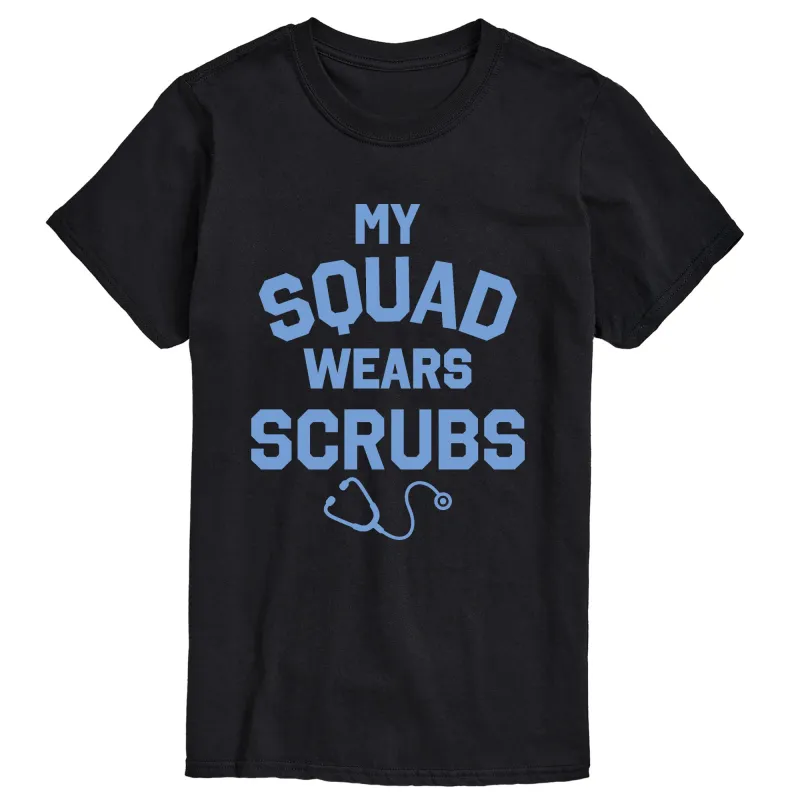 Instant Message - My Squad Wears Scrubs - Men's Short Sleeve Graphic T-Shirt sold by Zulily