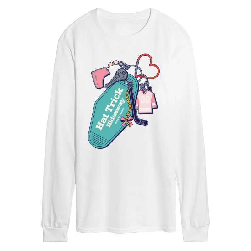 Instant Message - Hockey Keychain - Men's Long Sleeve Graphic T-Shirt sold by Zulily