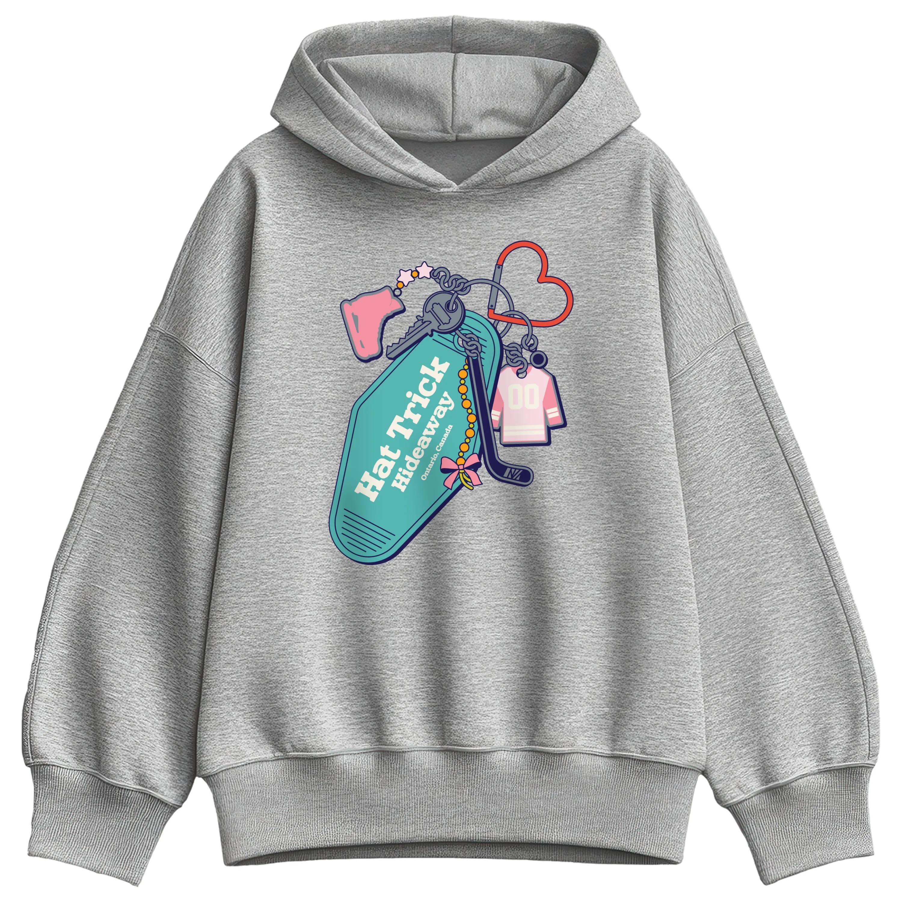 Instant Message - Hockey Keychain - Women's Oversized Fleece Hoodie Sweatshirt sold by Zulily product image thumbnail 2
